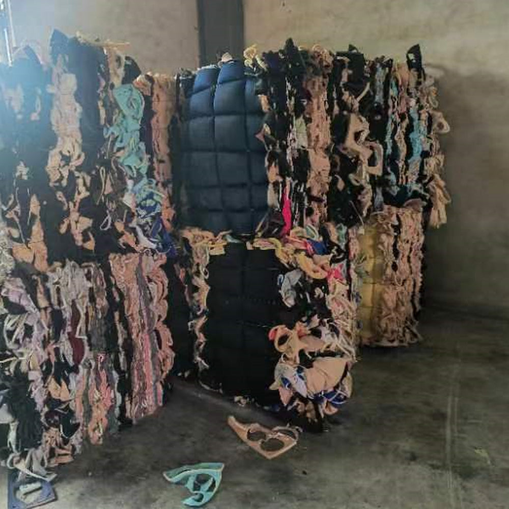 Bra foam scrap with fabric