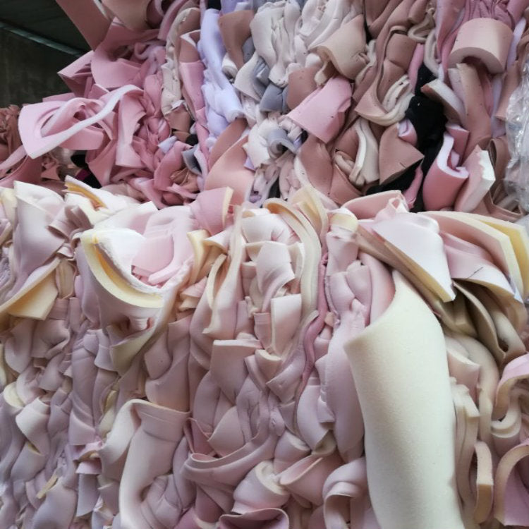 Bra foam scrap with fabric